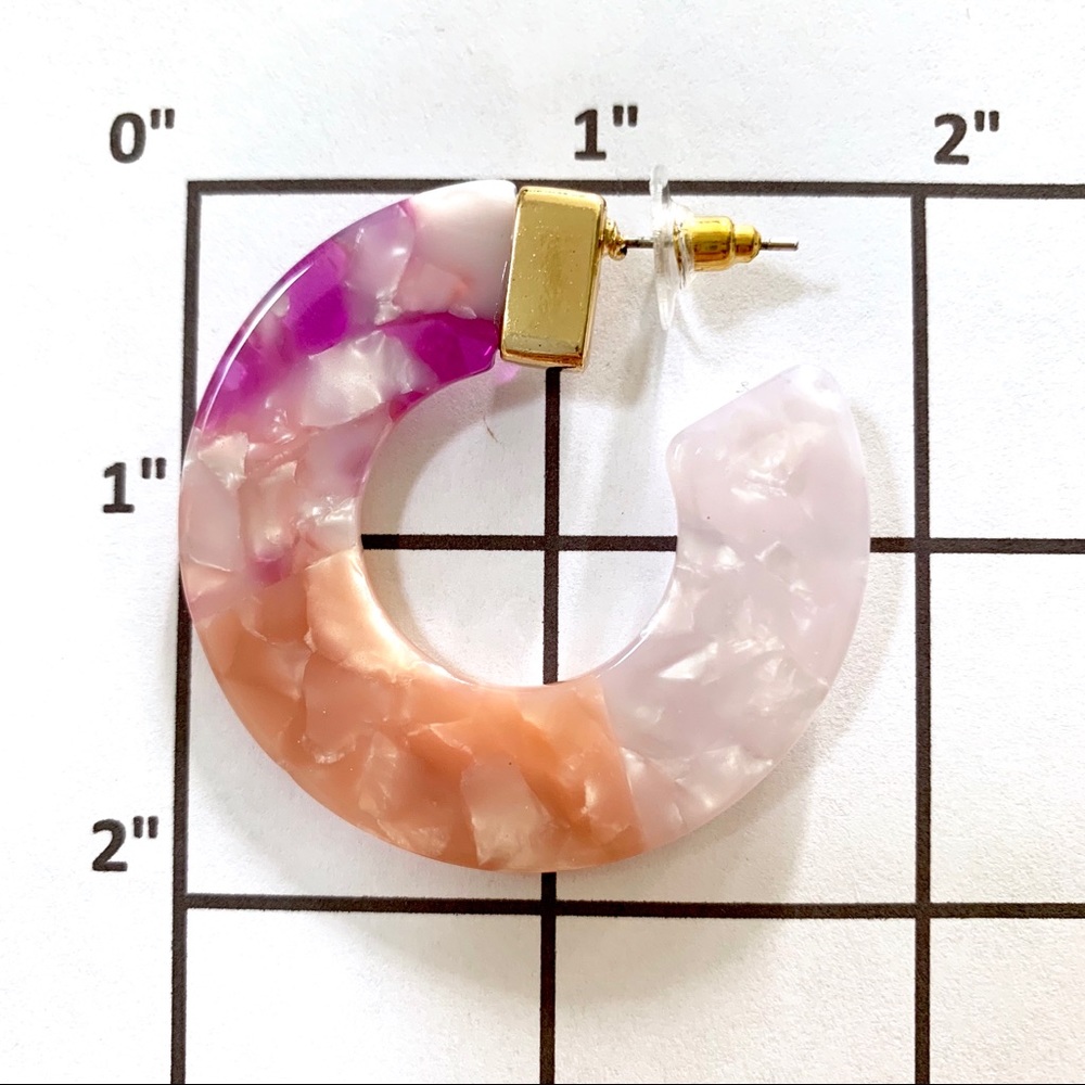 'C' Shape Acrylic Earrings - Picture 5 of 5